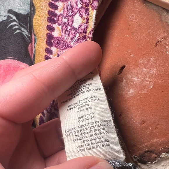 FREE PEOPLE Freshly Squeezed Grapefruit Flowy Boho Button Tie Sleeve Top Small - Picture 11 of 15